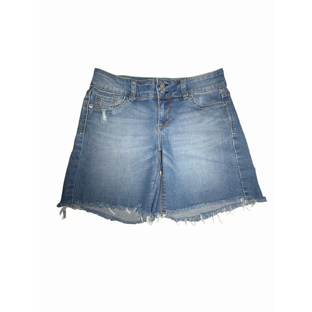 Delia's Bailey Bermuda Denim Shorts Blue Teens Size 3/4 Stretch Cut Off Womens